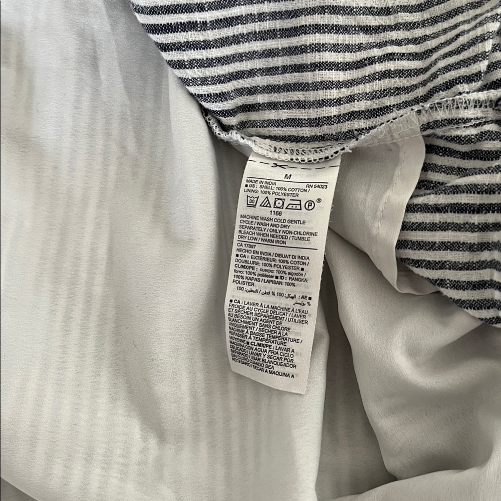 Old Navy Blue & White Striped Long Sleeve V-Neck Dress - Picture 13 of 13
